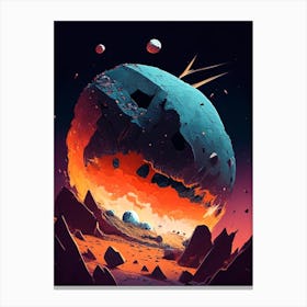 Asteroid Comic Space Space Canvas Print