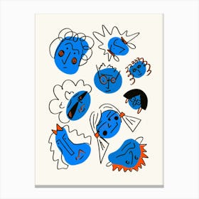 Blue Faces Canvas Print