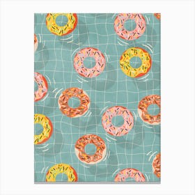 Pool Party Donuts Canvas Print