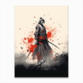 Samurai Shodo Style Illustration 2 Canvas Print
