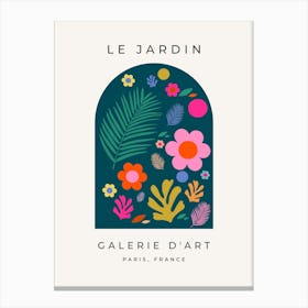Le Jardin | 05 - Navy Blue Floral Canvas Print