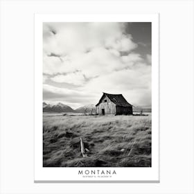 Poster Of Montana, Black And White Analogue Photograph 2 Canvas Print