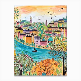 Canberra, Dreamy Storybook Illustration 4 Canvas Print