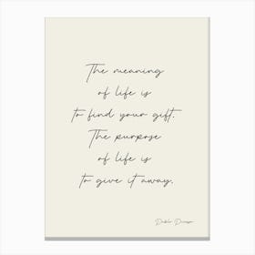 Meaning of life Canvas Print