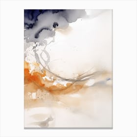 Watercolour Abstract White And Orange 6 Canvas Print