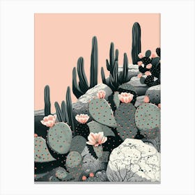 Cylindropuntia Kleiniae Minimalist Abstract 2 Canvas Print