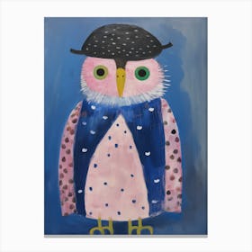 Playful Illustration Of Owl For Kids Room 4 Canvas Print