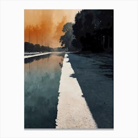 Sunset On The Canal 1 Canvas Print