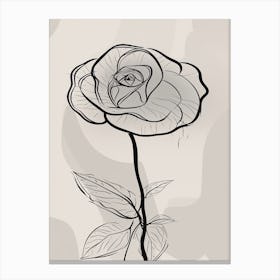 Rose Line Art Abstract 7 Canvas Print