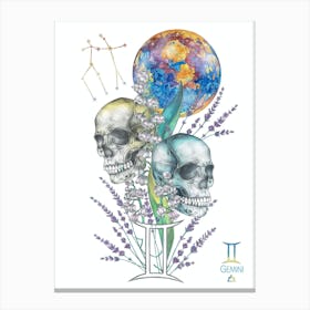 Gemini Skulls Canvas Print