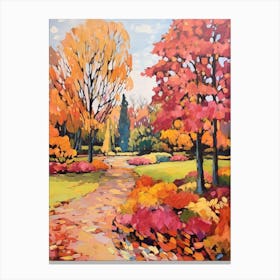 Autumn Gardens Painting Ballarat Botanical Gardens 1 Canvas Print