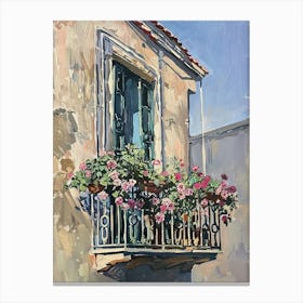 Balcony Painting In Catania 3 Canvas Print