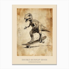 Heterodontosaurus Vintage Dinosaur Poster 1 Canvas Print