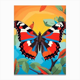 Pop Art Red Admiral Butterfly 2 Canvas Print