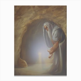 Jesus In The Cave 2 Canvas Print