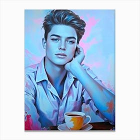 Boy With A Cup Of Tea Canvas Print