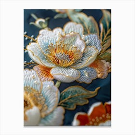 Embroidered Flowers 12 Canvas Print