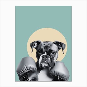 Boxer Dog With Boxing Gloves Canvas Print