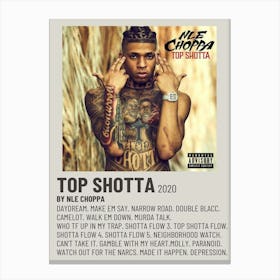 Top Shotta 2020 By Nle Choppa Poster Canvas Print