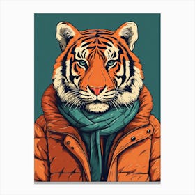 Tiger Illustrations Wearing A Shirt 4 Canvas Print
