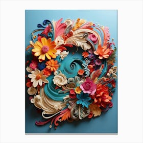 Floral Quilling Canvas Print