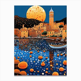 Cefalu, Italy, Illustration In The Style Of Pop Art 4 Canvas Print