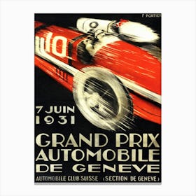 Grand Prix Automobile de Geneve, 1931, Francis Portier Canvas Print