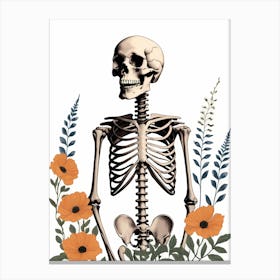 Floral Skeleton Botanical Anatomy (25) Canvas Print