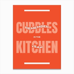 Cuddles In The Kitchen Canvas Print