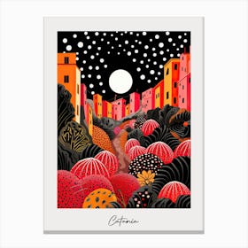 Poster Of Catania, Italy, Illustration In The Style Of Pop Art 4 Canvas Print