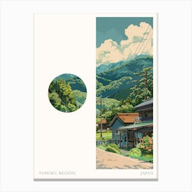 Tohoku Region Japan 2 Cut Out Travel Poster Canvas Print