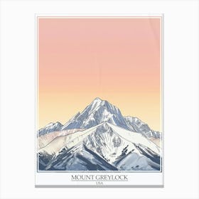 Mount Greylock Usa Color Line Drawing 5 Poster Canvas Print