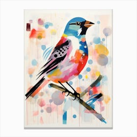 Bird Painting Collage Finch 4 Canvas Print