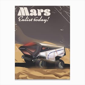 Mars Enlist Today Space art Canvas Print