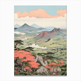 Aso Caldera In Kumamoto, Ukiyo E Drawing 4 Canvas Print