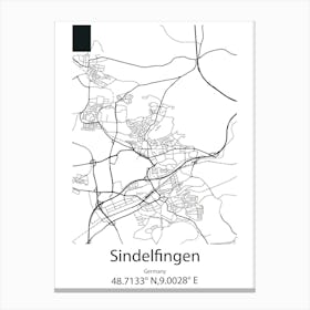 Sindelfingen,Germany Minimalist Map Canvas Print