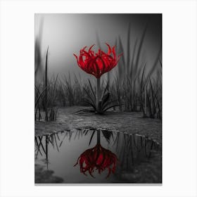 Flower In A Puddle 1 Canvas Print