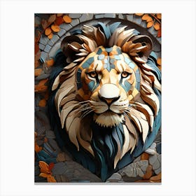 Lion Head Art mozaik Canvas Print