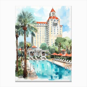 The Waldorf Astoria Orlando   Orlando, Florida   Resort Storybook Illustration 3 Canvas Print