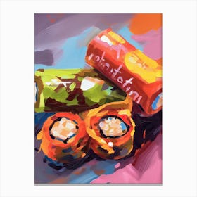 Sushi Rolls Oil Painting 2 Canvas Print