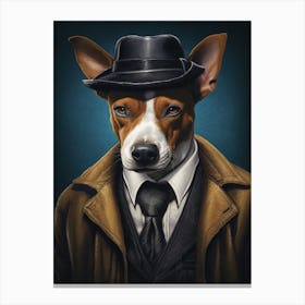 Gangster Dog Basenji Dog 2 Canvas Print
