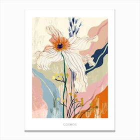 Colourful Flower Illustration Poster Cosmos 3 Canvas Print