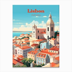 Lisbon Portugal Town Travel Art Canvas Print