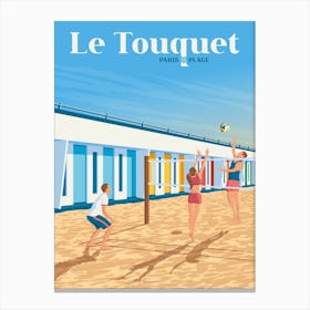 Le Touquet Paris Plage France Travel Poster Canvas Print