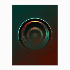Geometric Neon Glyph on Jewel Tone Triangle Pattern 080 Canvas Print