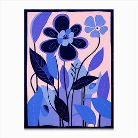 Blue Flower Illustration Lilac 3 Canvas Print