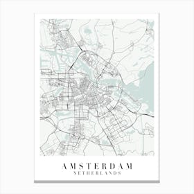 Amsterdam Netherlands Street Map Color Minimal Canvas Print