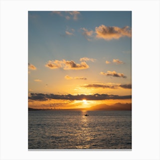 Mediterranean sunset magic, sea and sunlight Canvas Print