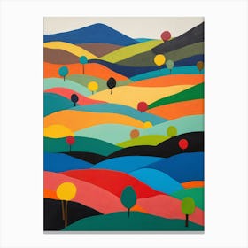 Abstract Colorful Minimalist Landscape Painting (12) Canvas Print