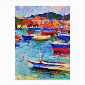Port Of Bitung Indonesia Brushwork Painting harbour Canvas Print